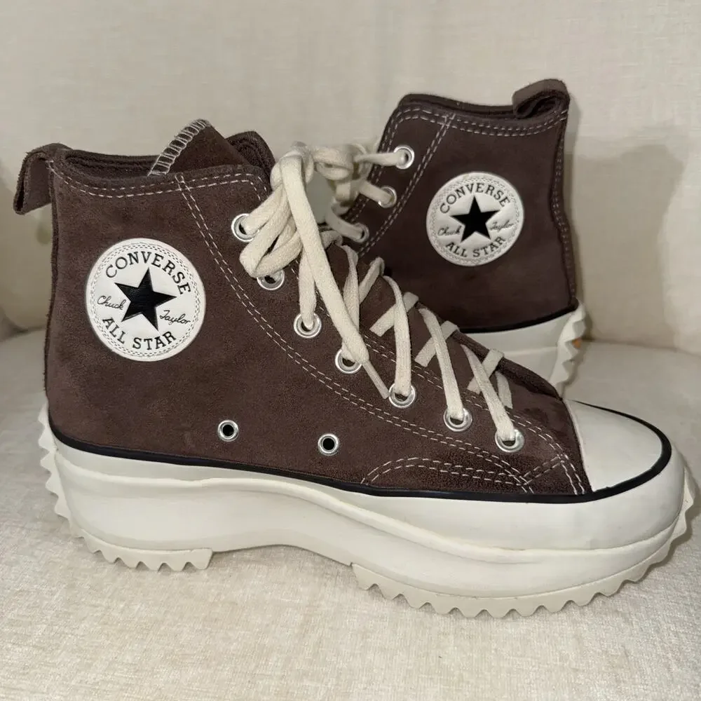 Mens 6 Women 7.5 Converse Run Star Motion CX Platform High Top Suede Brown Nut - Picture 4 of 9